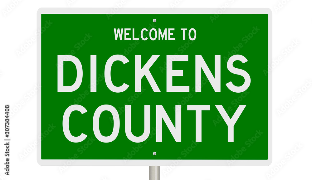 Rendering of a green 30dhighway sign for Dickens County Rendering of a green 30dhighway sign for Dickens County