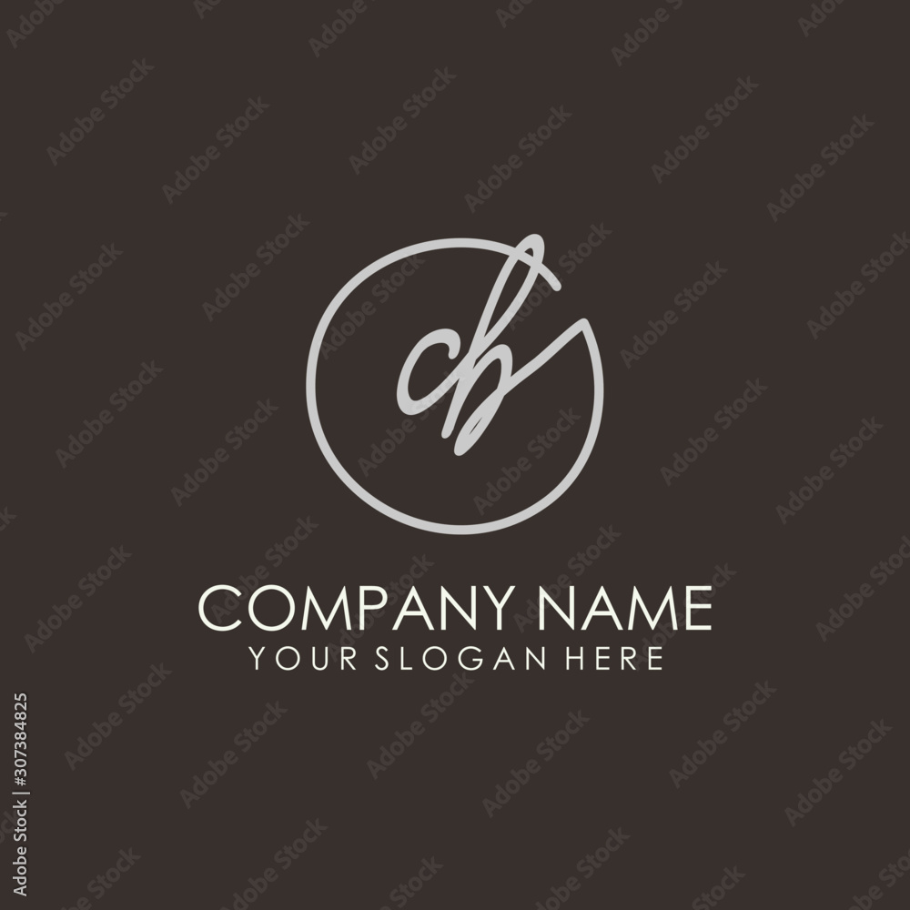 CB initials signature logo. Handwritten vector logo template connected to a circle. Hand drawn Calligraphy lettering Vector illustration. CB initials signature logo. Handwritten vector logo template connected to a circle. Hand drawn Calligraphy lettering Vector illustration.
