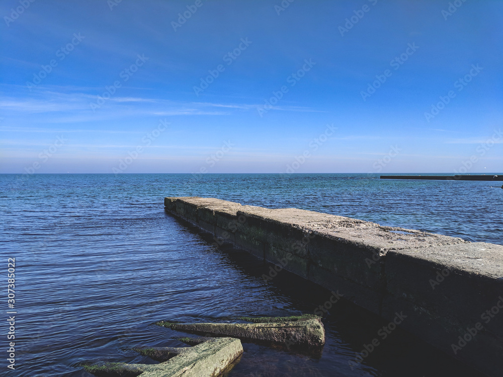 Beautiful calm azure sea coast