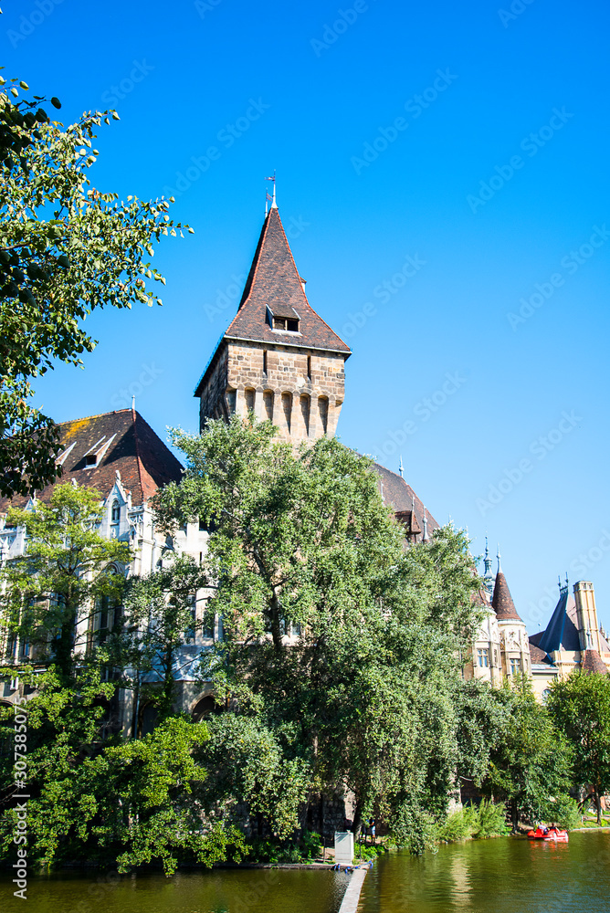 Vajdahunyad Castle is in the City Park of Budapest, Hungary built in 1896 celebrated the 1,000 years of the founding of Hungary,and is in fact a free of charge fantasy pastiche