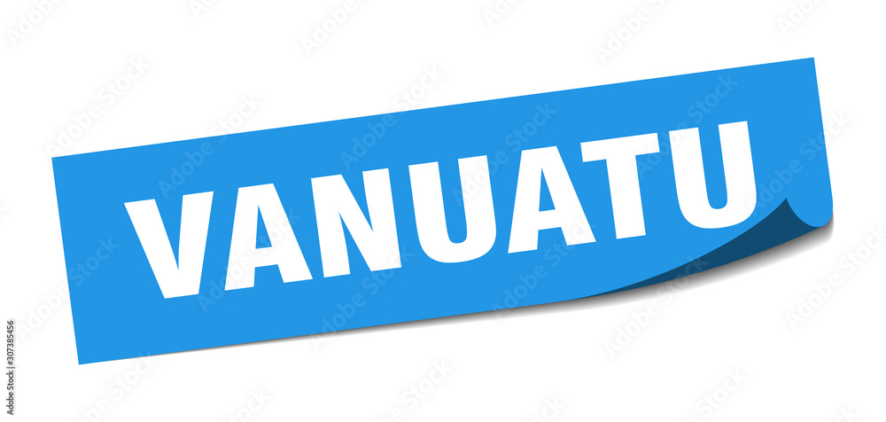 Vanuatu sticker. Vanuatu blue square peeler sign Vanuatu sticker. Vanuatu blue square peeler sign