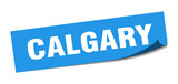 Calgary sticker. Calgary blue square peeler sign