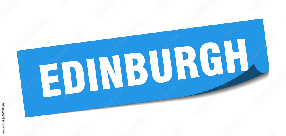 Edinburgh sticker. Edinburgh blue square peeler sign