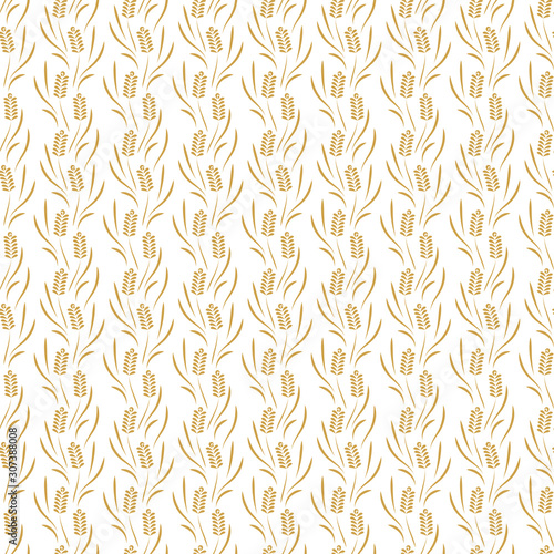Ears of wheat vector seamless pattern