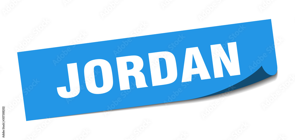 Jordan sticker. Jordan blue square peeler sign Jordan sticker. Jordan blue square peeler sign