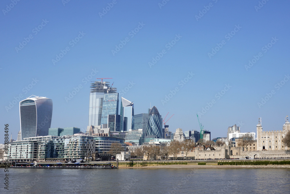 Inghilterra , Uk , Londra - Skyline della citta' simbolo dell'economia Mondiale ed Europea