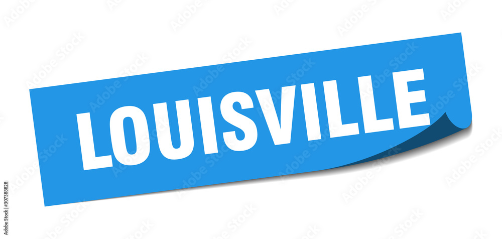 Louisville sticker. Louisville blue square peeler sign Louisville sticker. Louisville blue square peeler sign