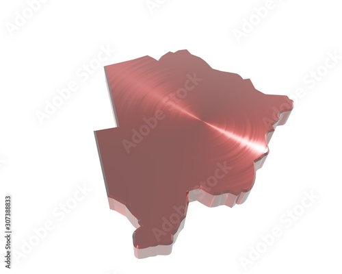 3d illustration of botswana map