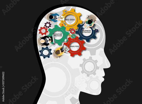 Business concepts. the concept of human intelligence. Brain storming.