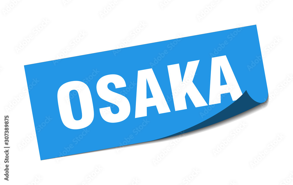 Osaka sticker. Osaka blue square peeler sign Osaka sticker. Osaka blue square peeler sign