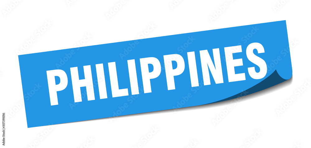 Philippines sticker. Philippines blue square peeler sign