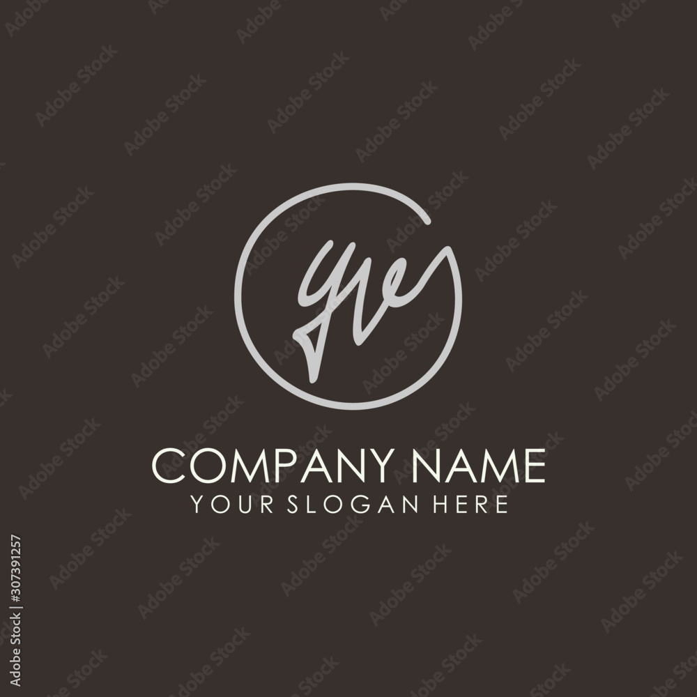 YV initials signature logo. Handwritten vector logo template connected to a circle. Hand drawn Calligraphy lettering Vector illustration. YV initials signature logo. Handwritten vector logo template connected to a circle. Hand drawn Calligraphy lettering Vector illustration.