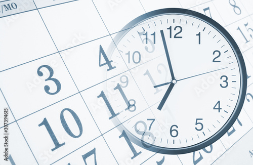 Wallpaper Mural Collage with round clock and calendar, time concept Torontodigital.ca