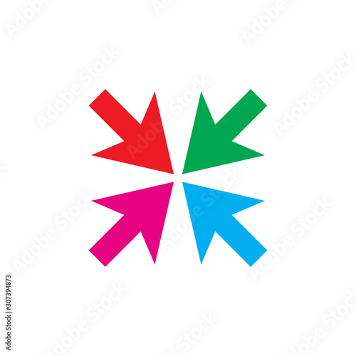 creative color star arrow logo design