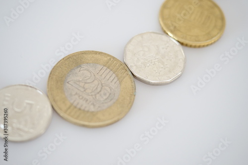 coins isolated on white background