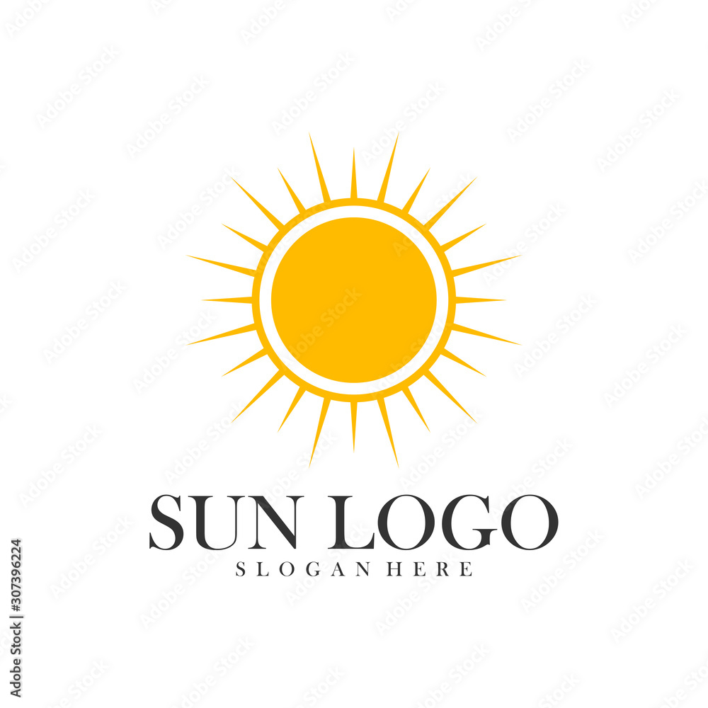 Fototapeta premium Sun logo design vector template, Icon symbol, Illustration