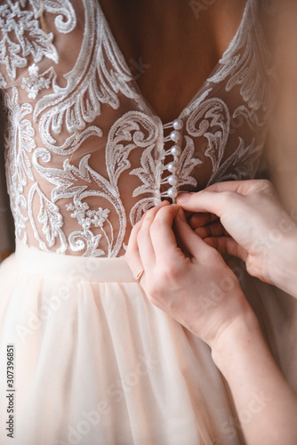 back of the white lace wedding dress