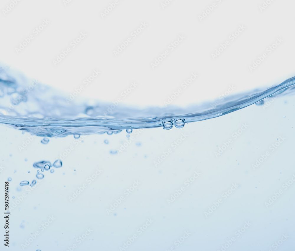 Water splash with bubbles of air and wave Water splash with bubbles of air and wave