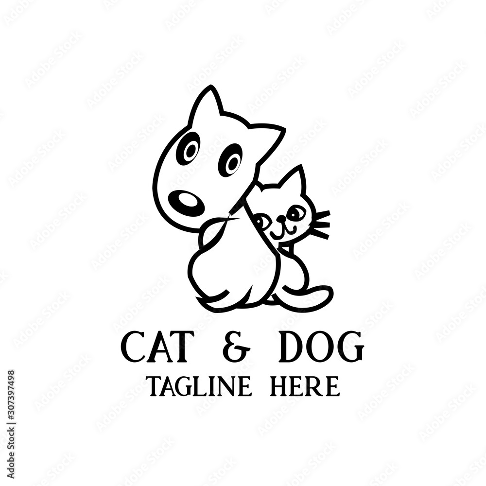 logo design icon Dog and Cat template vector