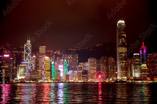 Wallpaper Mural Hong Kong skyline by night Torontodigital.ca