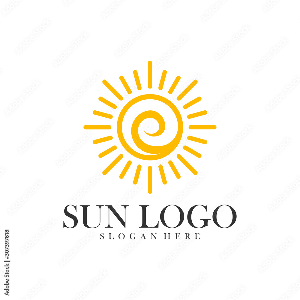 Fototapeta premium Sun logo design vector template, Icon symbol, Illustration