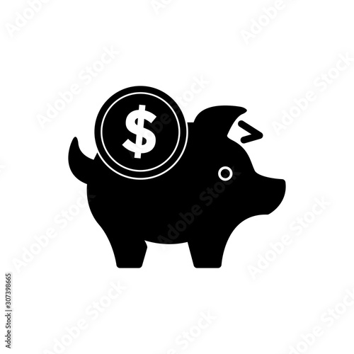PIGGY BANK ICON TRENDY FLAT DESIGN