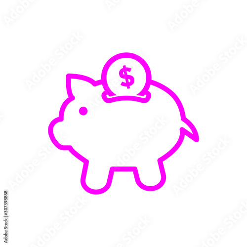 PIGGY BANK ICON TRENDY FLAT DESIGN