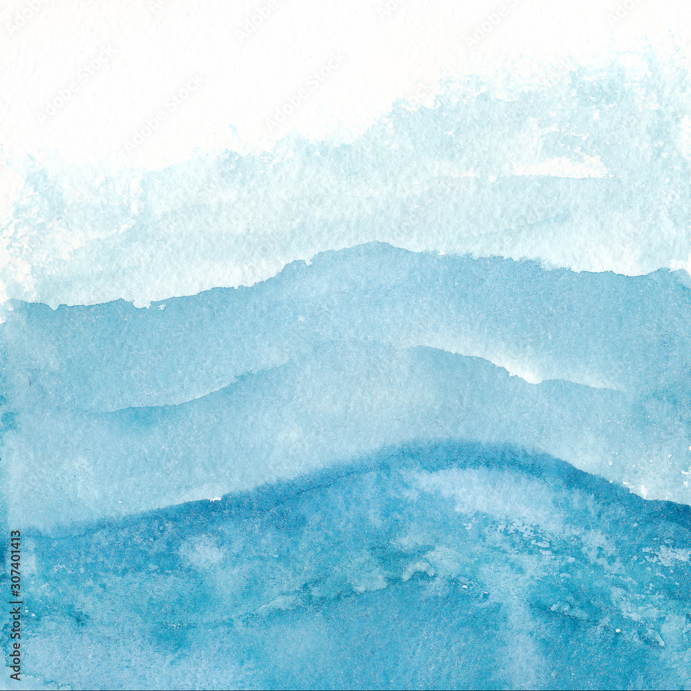 Abstract watercolor background. Blue wave. Abstract watercolor background. Blue wave.