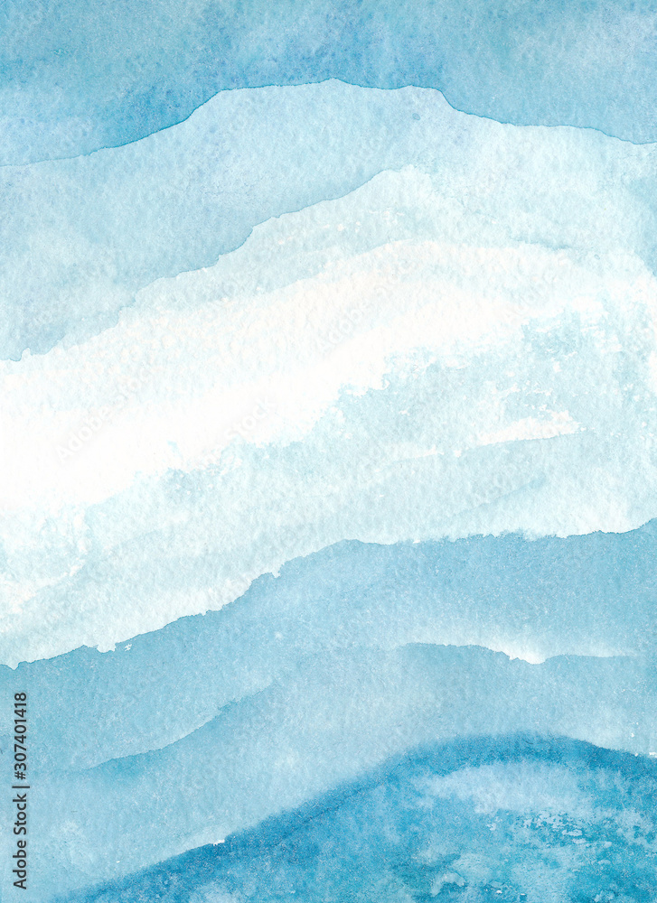 Abstract watercolor background. Blue wave. Abstract watercolor background. Blue wave.