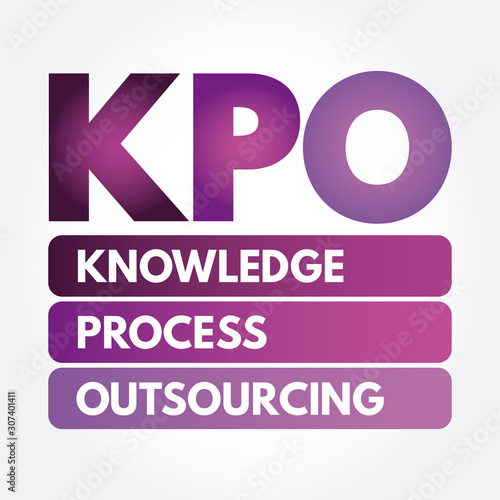 KPO - Knowledge Process Outsourcing acronym, business concept background