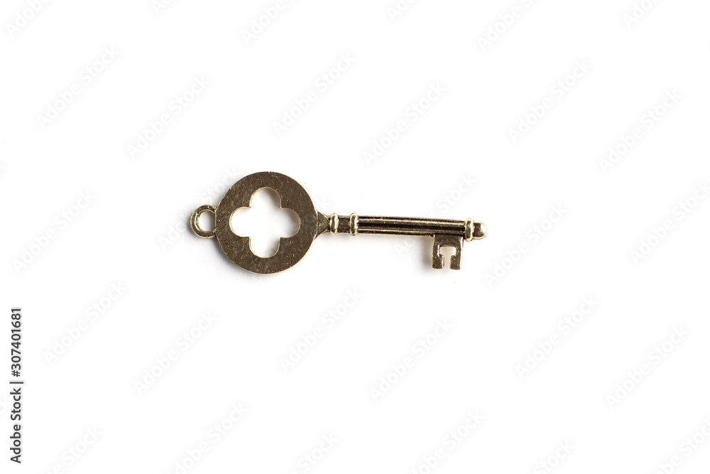 gold key isolated on white background gold key isolated on white background