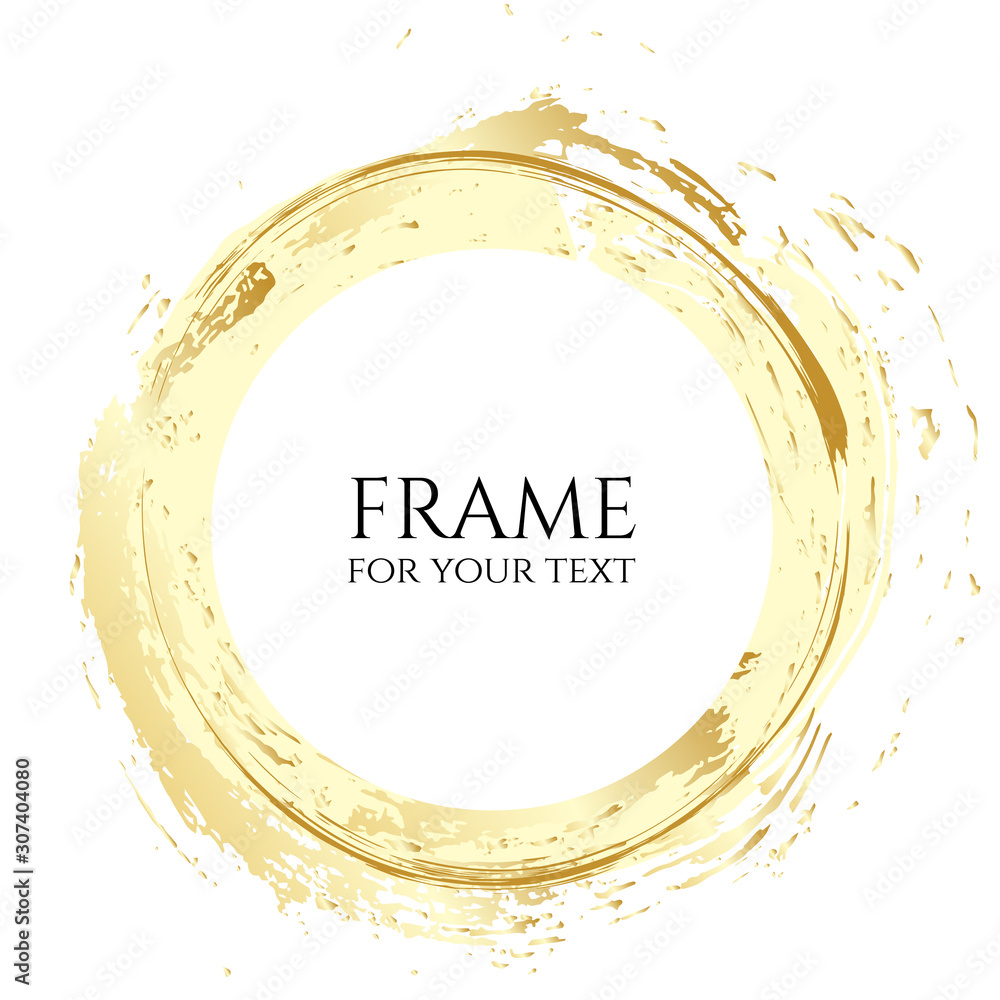 Vector illustration with circle New Year and Christmas frames or  Valentine´s day. Creative art frames created using grunge stains of gold.  To style your text, copy space Stock Vector | Adobe Stock