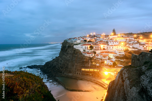Beautiful coastal village with sea pool, Azenhas do mar, Portugal photo