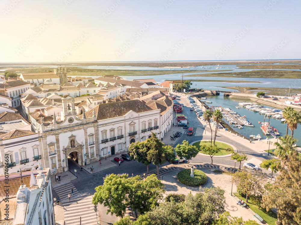 Faro city center by Ria Formosa, Algarve, Portugal