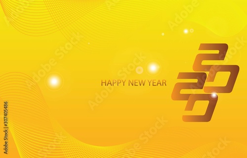 2020 Happy New Year logo. Holiday greeting card. Vector illustration.