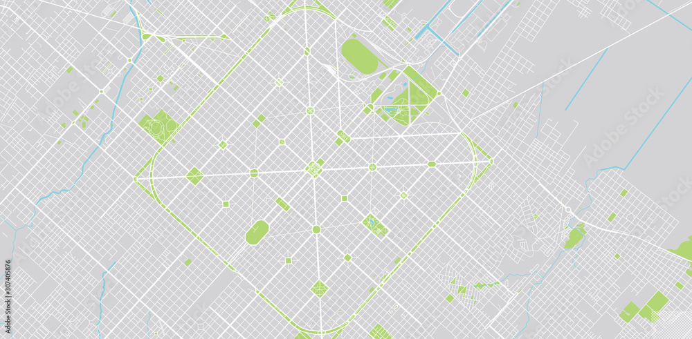 Urban vector city map of La Plata, Argentina Urban vector city map of La Plata, Argentina