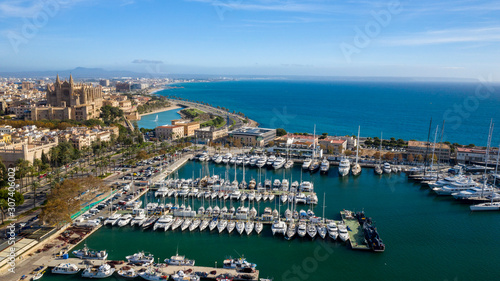 the port in Palma de Mallorca Spain view from the top © Dmitrii