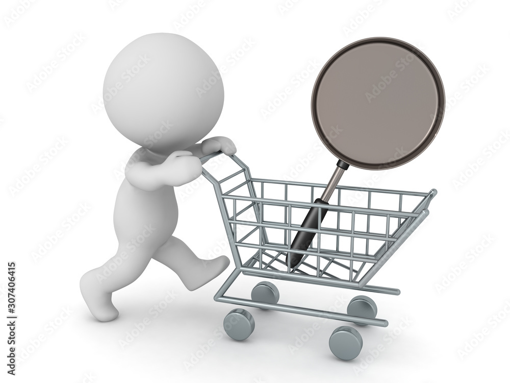 3D Character buying frying pan 3D Character buying frying pan