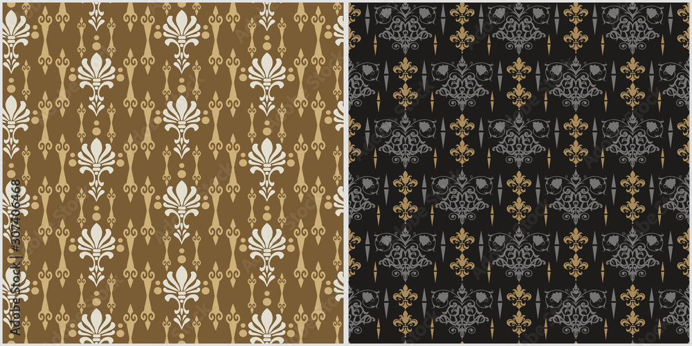 Wallpaper Background Colors Black Gold Silver Retro Style Vector