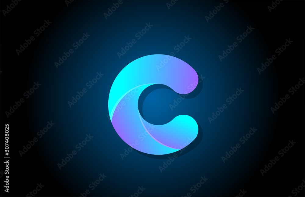 blue gradient logo c alphabet letter design icon for company blue gradient logo c alphabet letter design icon for company