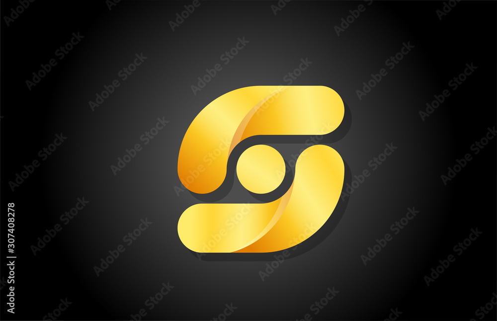 Fototapeta premium gold golden gradient logo s alphabet letter design icon for company