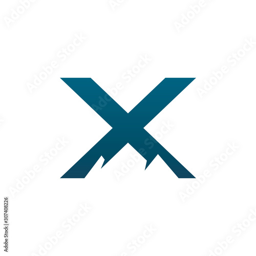 x mountain color logo design