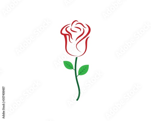 Rose flower Logo vector Template