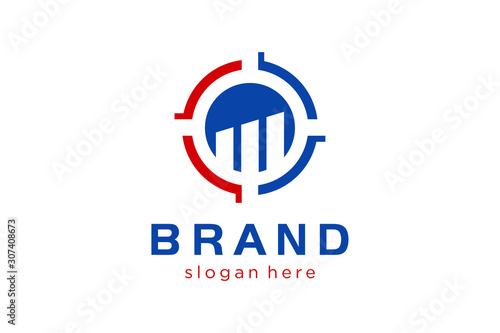 bar chart with target circle for icon or logo design concept ready to use Free Download bar chart with target circle for icon or logo design concept ready to use - GFXLoad