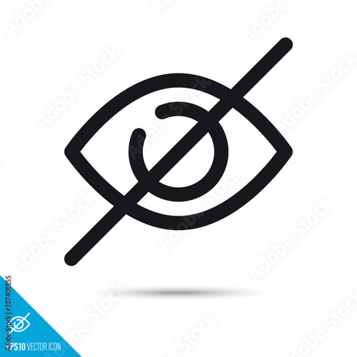 Invisibility UI symbol vector line icon