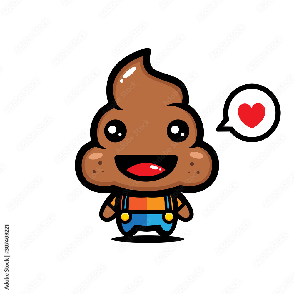 Vector design mascot poop Vector design mascot poop