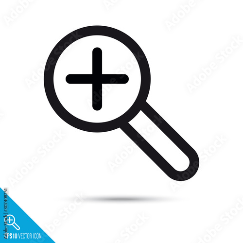 Magnifying glass, magnification UI symbol vector line icon