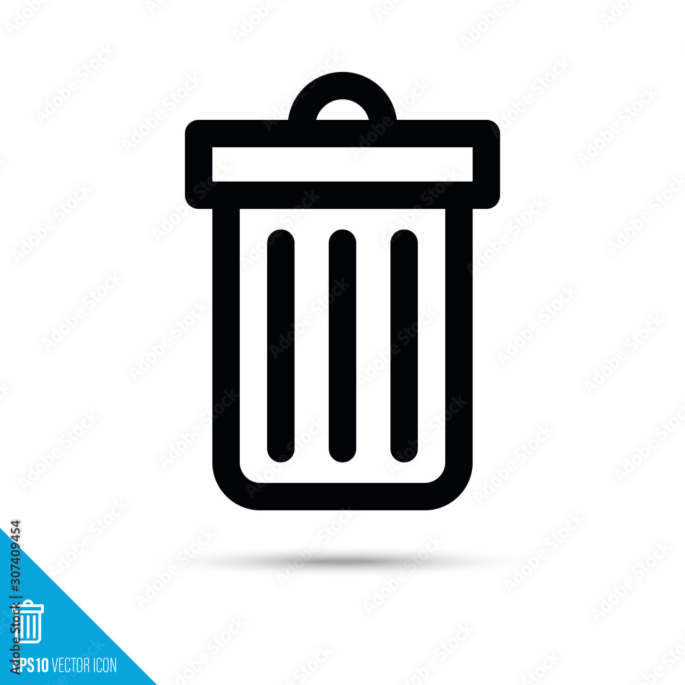 Trash can UI symbol vector line icon Trash can UI symbol vector line icon