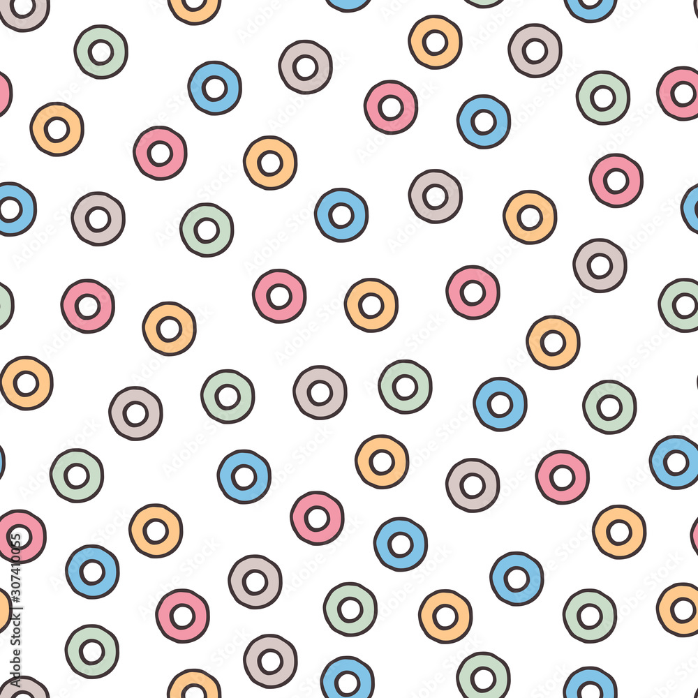 Cute seamless pattern with hand drawn rings Cute seamless pattern with hand drawn rings