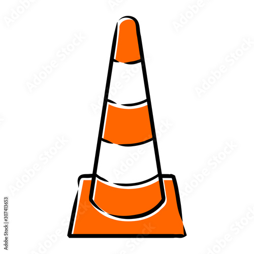 Absperrung Baustelle, Hütchen  / Vektor, freigestellt